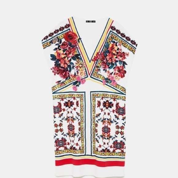 NEW ZARA Printed Tunic Dress - Picture 6 of 8